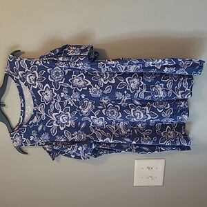 Blue Cold-Shoulder Top